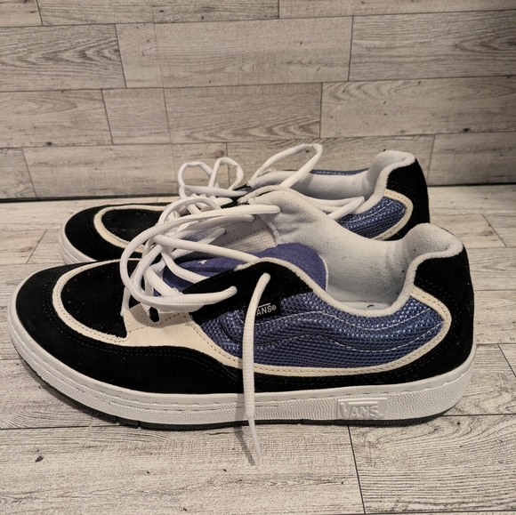 Vans Black and Blue Low-Top Sneakers Size 9.5 - Picture 1 of 8